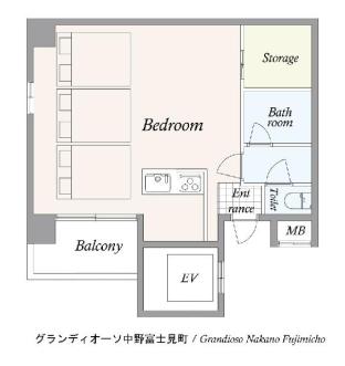 ［中野］スタジオ アパートメント（35 m²）／1バスルーム
