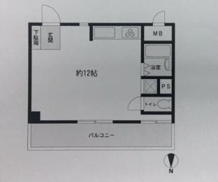 ［両国］スタジオ アパートメント（35 m²）／1バスルーム